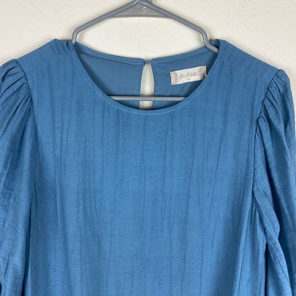 Altar’d State Long Sleeve Boho Keyhole Ruffle Dress - Blue - Picture 6 of 6